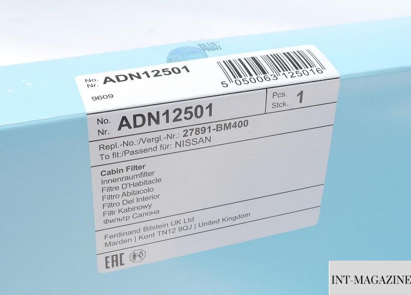 Фільтр салону Blue Print ADN12501 (Nissan) ADN12501 фото