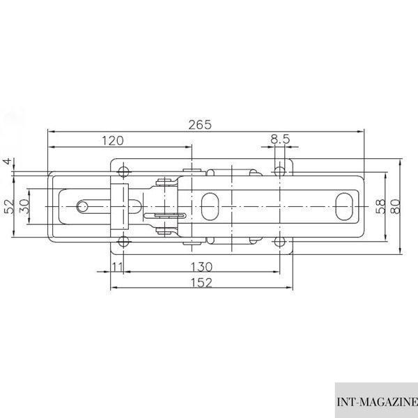 Замок бортовий причепа Winterhoff BV 90-1 довжина 265 мм (1860035) 1860035 фото