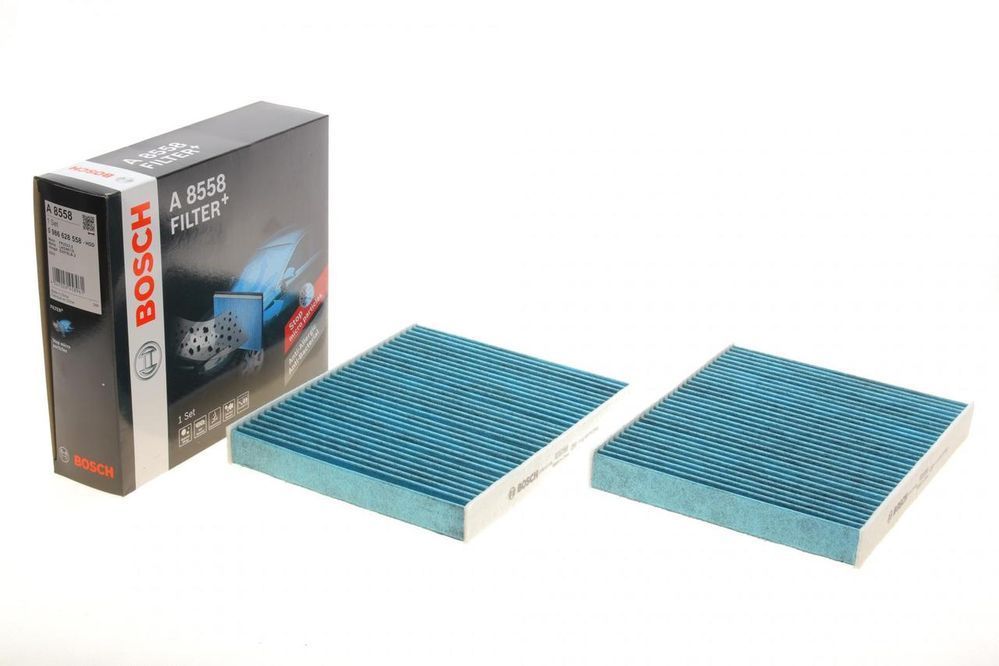 Фільтр салону вугільний антиалергенний Bosch 0986628558 BMW 5 (F10) 7 (F01) 08- комплект 2 шт. BO 0986628558 фото