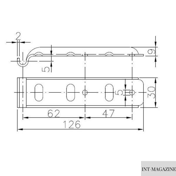Ответная часть замка борта прицепа Winterhoff BV 10-А длина 126 мм (1860071) 1860071 фото