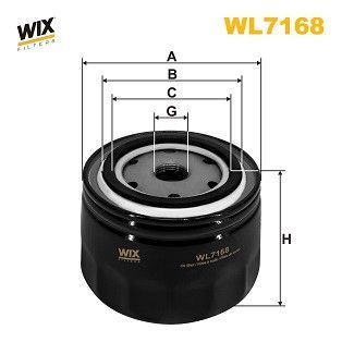 Фільтр масляний WIX WL7168 (Agria, Aveling Barford, Benford, Bomag, Deutz, Dacia) WL7168WIX фото