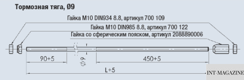 Тормозная тяга прицепа AL-KO M10 x 1550 мм (1224887) 1224887 фото