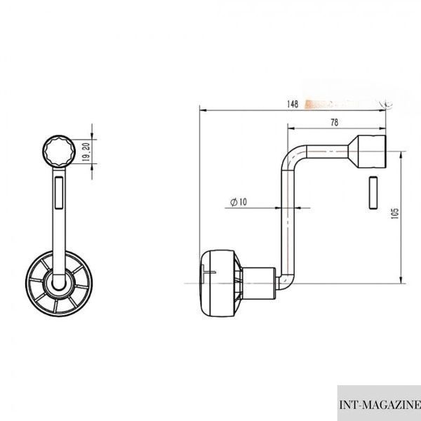 Рукоятка для опоры NB Parts короткая, 105мм 11002728 11002728 фото