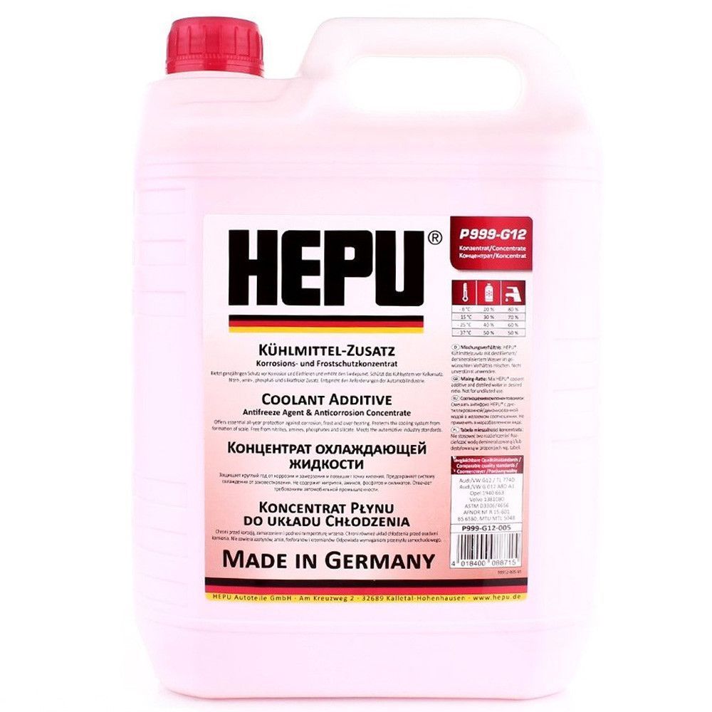 Антифриз червоний концентрат HEPU G12 (P999-G12-005) 5л P999-G12-005 фото