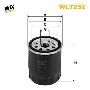 Фільтр масляний WIX WL7252 (Alfa Romeo MiTo, Fiat 500, 500L, Albea, Brava, Bravo, Doblo, Fiorino) WL7252WIX фото
