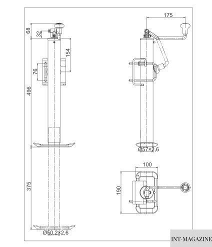Гвинтова поворотна опорна стійка Knott Autoflex TTL 57 з хомутом 1000 кг (6d7907.001) 6d7907.001 фото