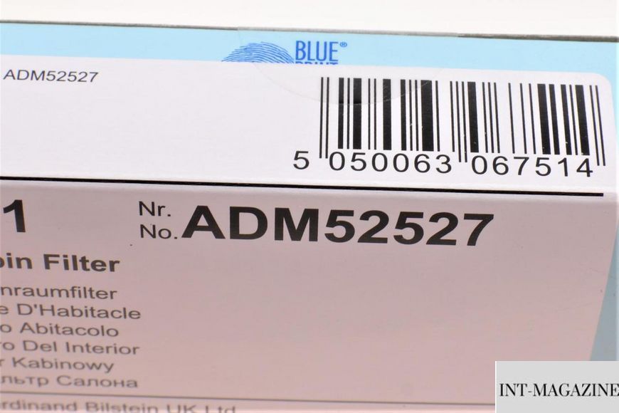 Фільтр салону Blue Print ADM52527 (Mazda) ADM52527 фото