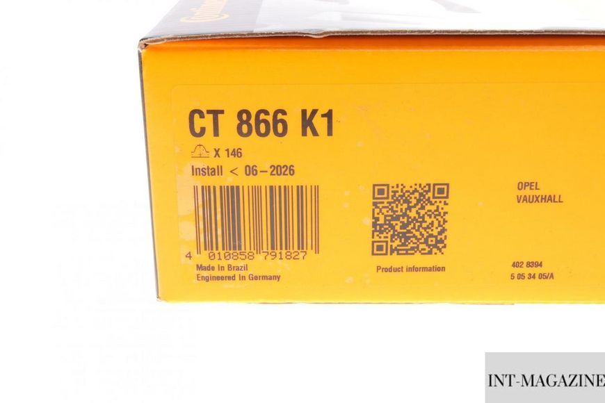 Комплект ременя ГРМ Opel Astra F Omega A B Vectra A B 1.6 1.8 2.0i 88-03 (20x146z) (Contitech CT866K1) CT866K1 фото
