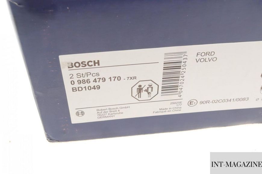 Гальмівний диск задній Ford C-max/Focus II/Volvo C30/C70/S40/V50 04-12/V40 12-(280x11) Bosch 0986479170 BO 0986479170 фото
