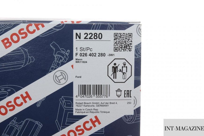 Фильтр топливный Bosch F026402280 Ford Focus Kuga 1.5 2.0EcoBlue 18- BO F026402280 фото