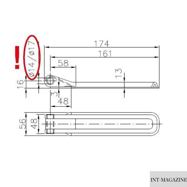 Петля борта причепа Winterhoff BSCH 10-14-170 довжина 170 мм (1860113) 1860113 фото