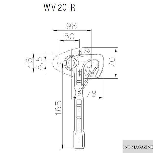Замок бортовий причепа важільний правий WV 20-R (1860005) 1860005 фото