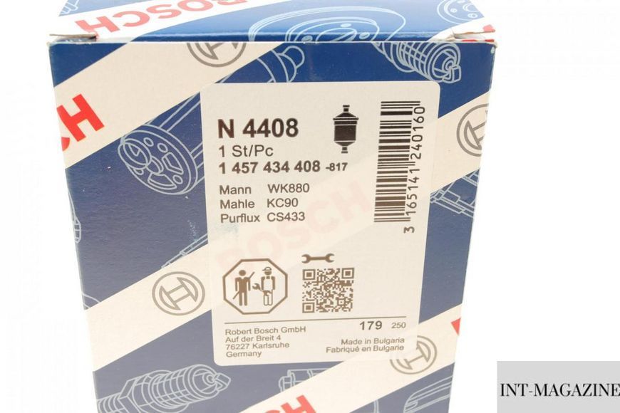Фільтр паливний Bosch 1457434408 Ford Transit 2.5D TD 83-97 BO 1457434408 фото