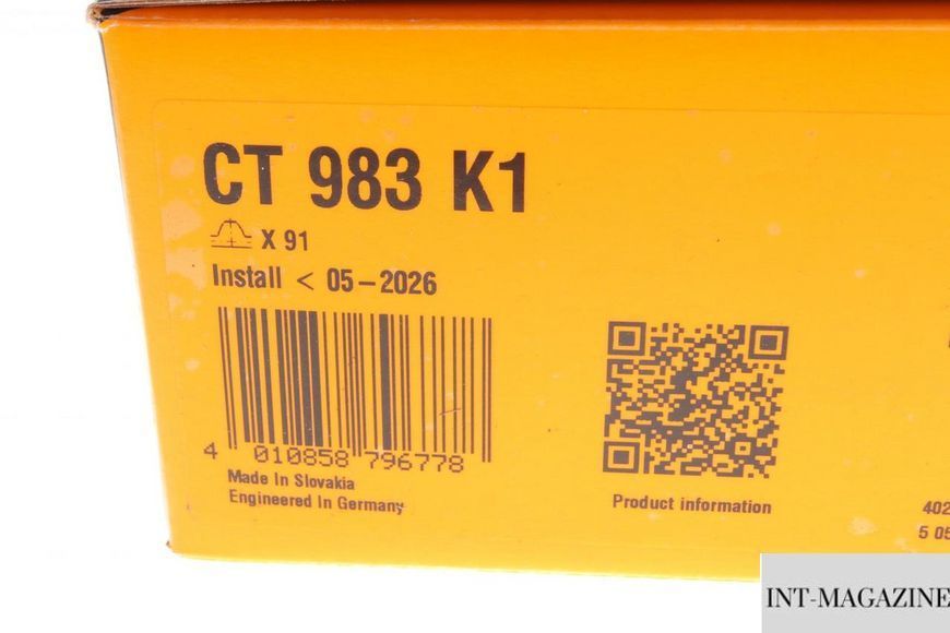 Комплект ременя ГРМ Ford Connect Focus Mondeo 1.8TDCI 02- (20x91z) (Contitech CT983K1) CT983K1 фото