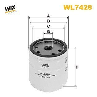 Фильтр масляный WIX WL7428 (Chevrolet Daewoo Fso Lada Lotus Opel Rover Saab Zaz) WL7428WIX фото