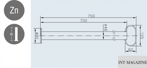 Опорна стійка для причепа Winterhoff RSR 48-700 d48 мм довжина 700 мм 150 кг (1860863) 1860863 фото
