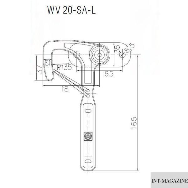 Замок бортовий причепа важільний лівий WV 20-SA-L (1860011) 1860011 фото