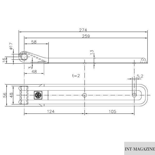 Петля борта причепа Winterhoff BSCH 10-17-270-SO довжина 270 мм (1860131) 1860131 фото
