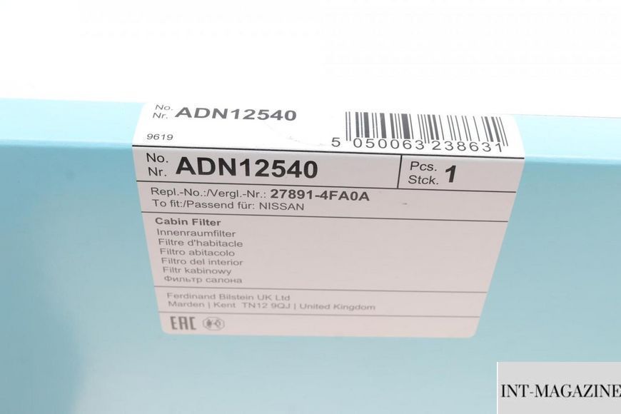 Фільтр салону Blue Print ADN12540 (Nissan) ADN12540 фото