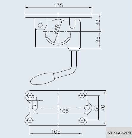 Хомут опорного колеса прицепа Winterhoff d48 мм 250 кг чугун (1860656) 1860656 фото