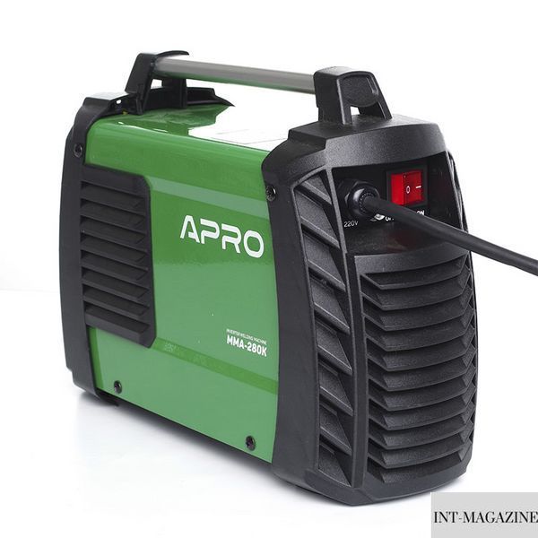 Зварювальний апарат інверторний APRO MMA-280 K, ел.5мм, + набір кабелів, кейс (894512) 894512 фото
