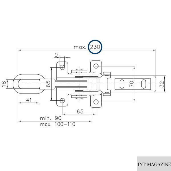 Замок бортовий причепа натяжний Winterhoff EXZV 10-2 довжина 230 мм (1860069) 1860069 фото