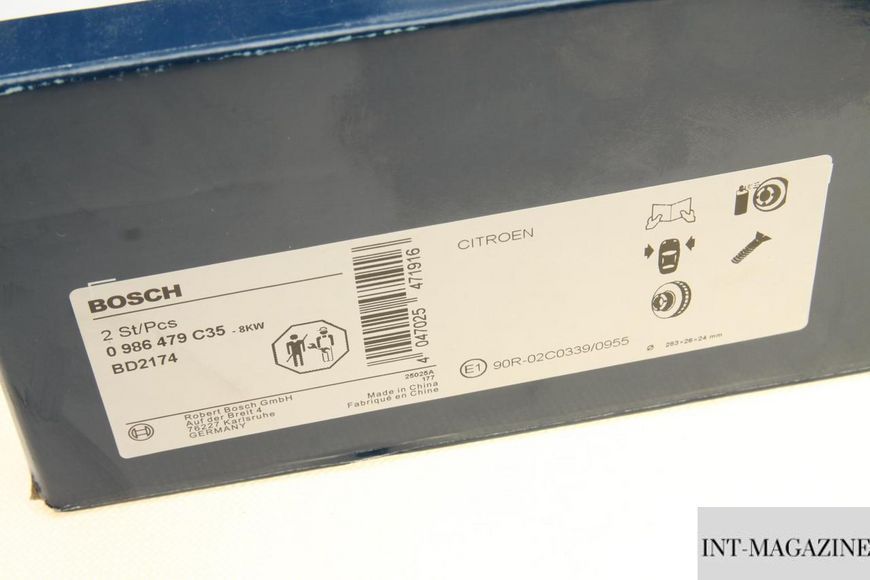 Гальмівний диск передній Citroen C4 13-/Berlingo/Opel ComBosch 18- (283x26) Bosch 0986479C35 BO 0986479C35 фото