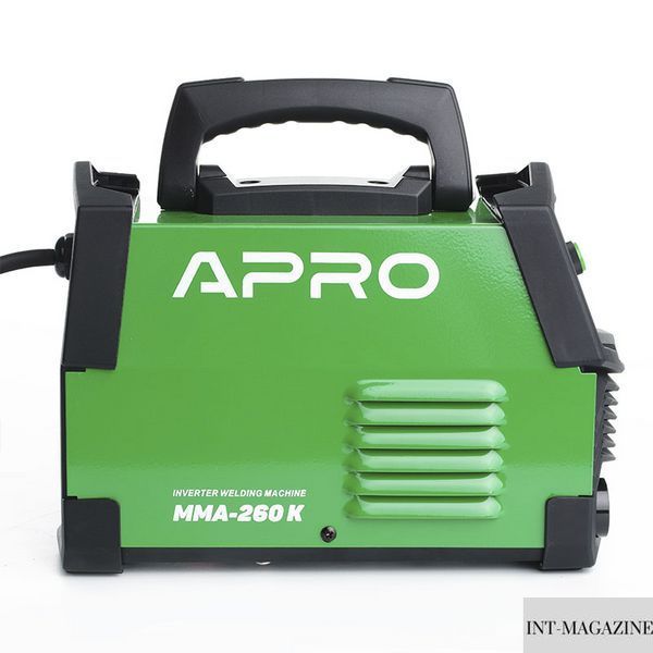 Зварювальний апарат інверторний APRO MMA-260 K, ел.4мм, + набір кабелів, кейс (894502) 894502 фото