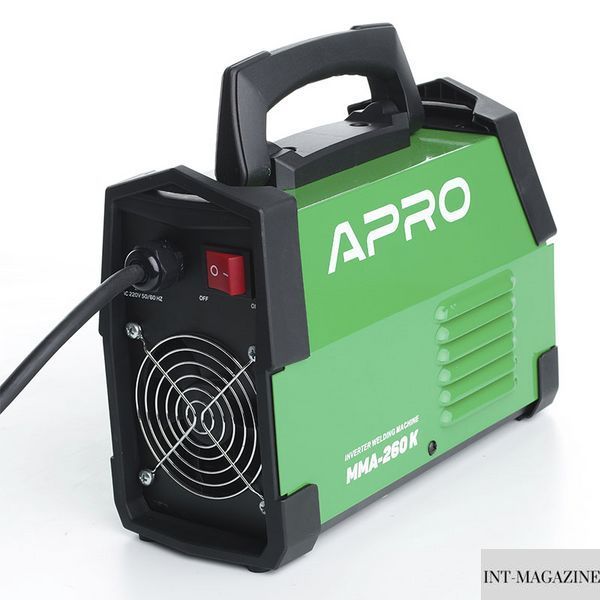 Зварювальний апарат інверторний APRO MMA-260 K, ел.4мм, + набір кабелів, кейс (894502) 894502 фото