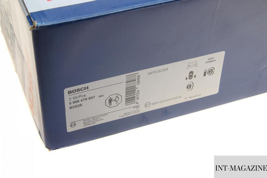 Гальмівний диск задній MB S-class (W140) 2.8-3.4D 91-98 (290x12) Bosch 0986478607 BO 0986478607 фото