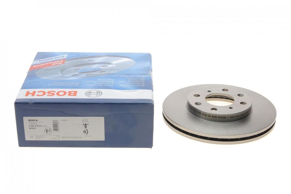 Гальмівний диск передній Honda Jazz II 02-08 (240x21) вентильований Bosch 0986479033 BO 0986479033 фото