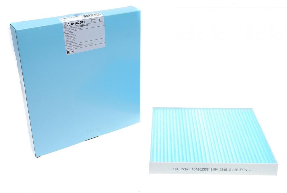 Фільтр салону Blue Print ADA102509 (Jeep Fiat Lancia Chrysler Dodge) ADA102509 фото